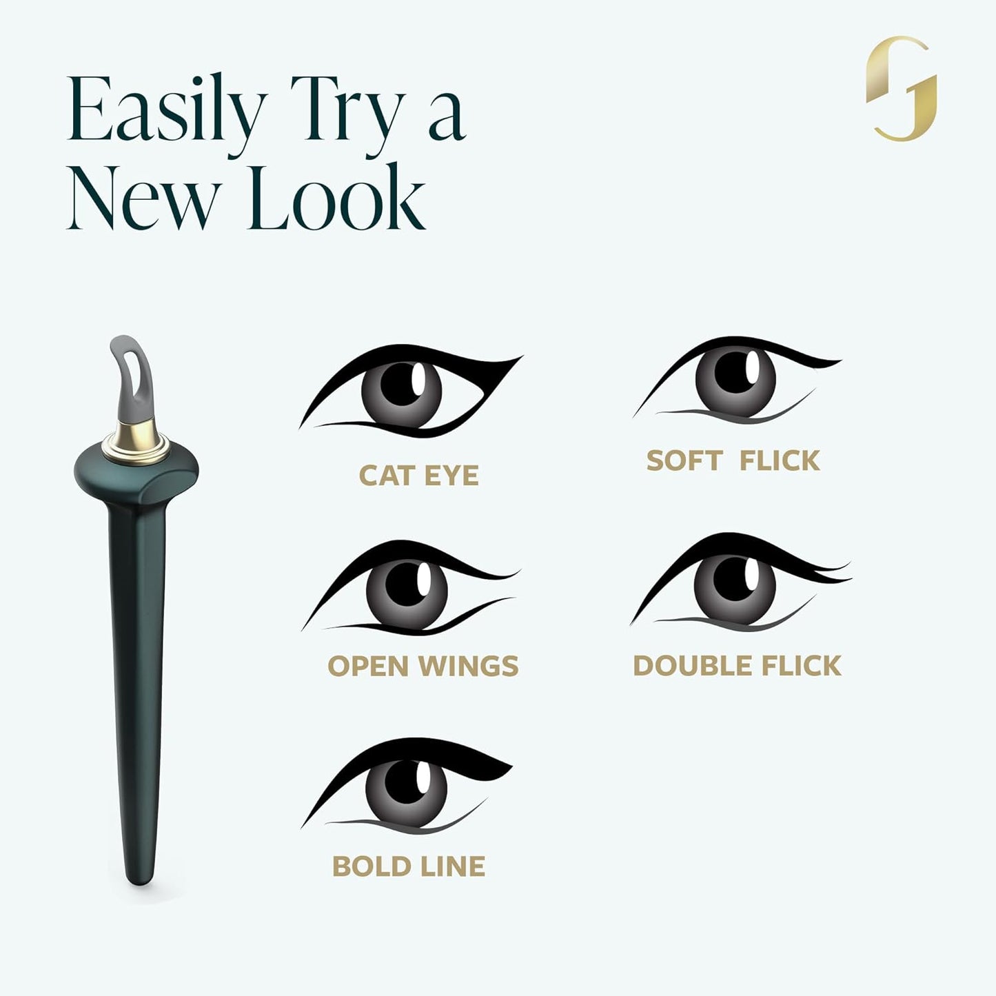 GUIDE Beauty Eyeliner Duo, GUIDE Wand & Line Luxe/Long-Wear Eyeliner Cream (Black), Multi-Purpose Make-Up Application Tool, Universal Design for Easy Eye & Lip Liner