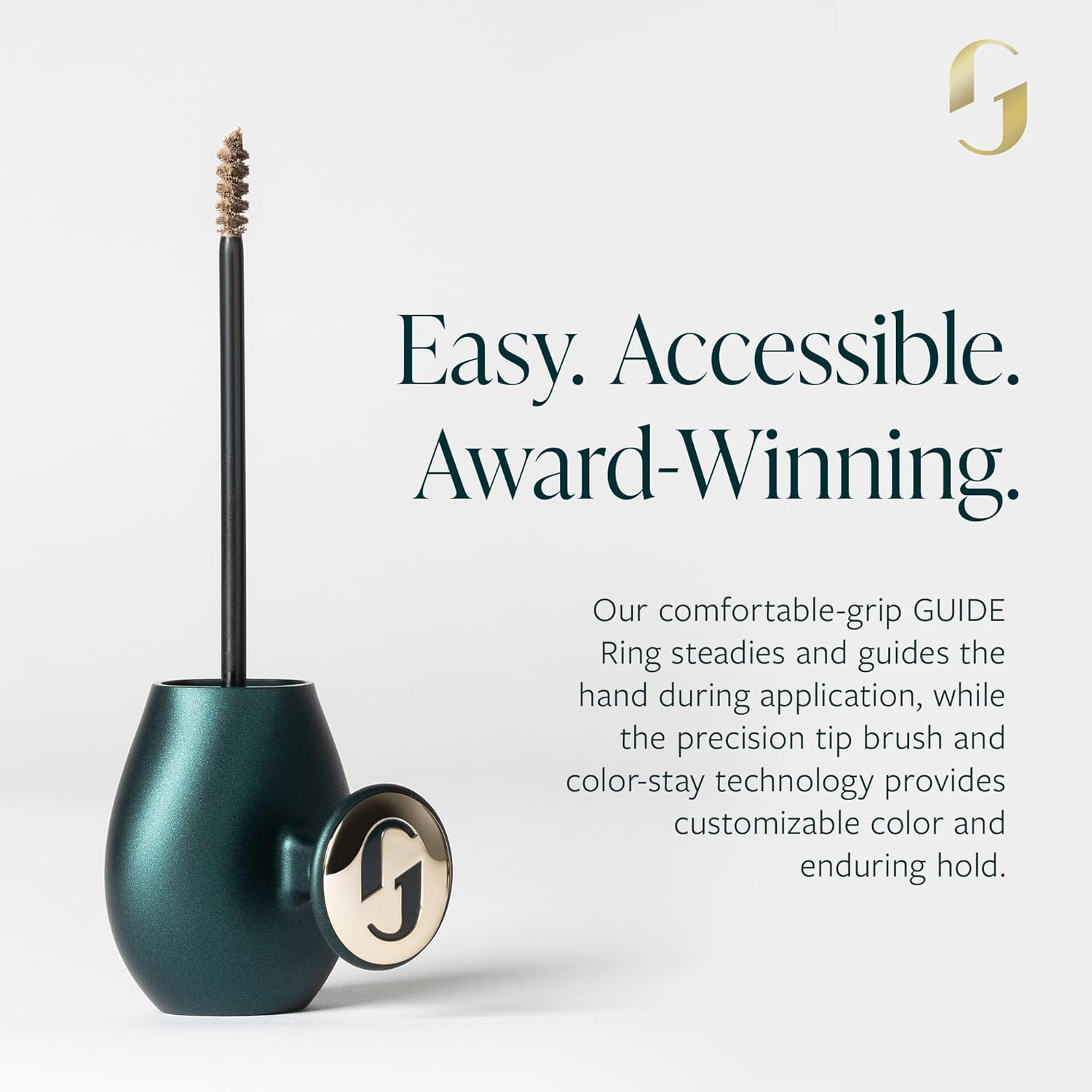 GUIDE Beauty Brow Moment, One-Stop Brow Gel with a Fine Tip Brush to Expertly Fill, Shape & Set, Patented GUIDE Ring for an Easy, Secure Hold (Light)