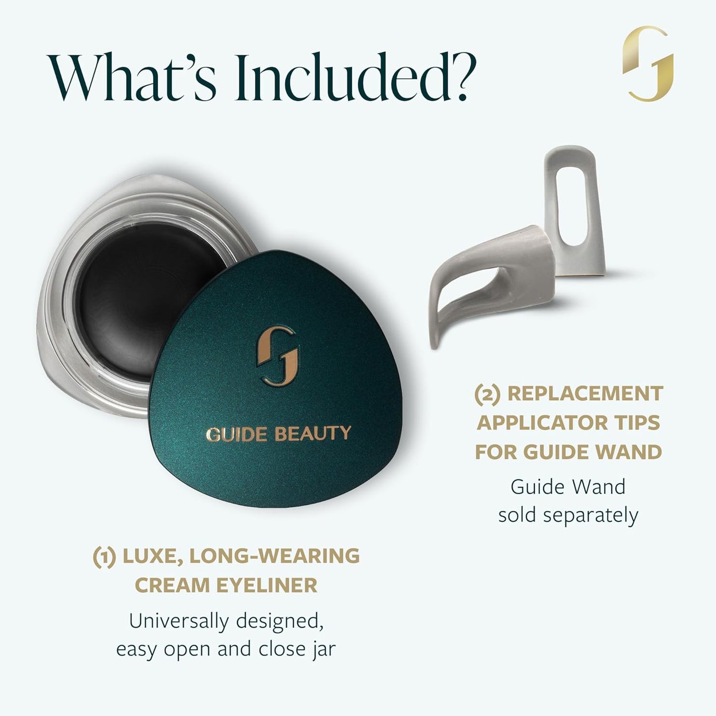 Guide Beauty GUIDE Line Luxe Long-Wear Black Eyeliner Cream, Easy Tightlining & Winged Make-up, 0.14 oz (Black)