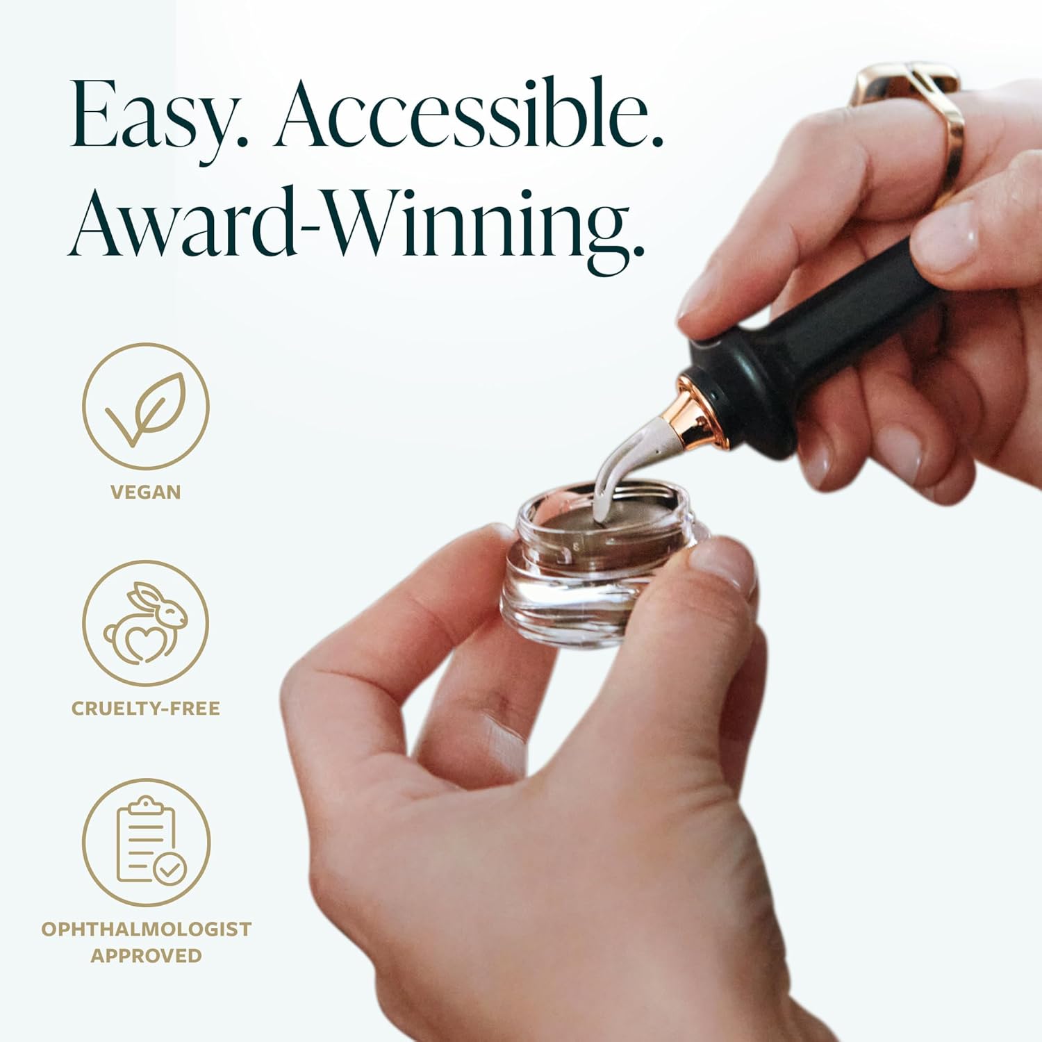 GUIDE Beauty Eyeliner Duo, GUIDE Wand & Line Luxe/Long-Wear Eyeliner Cream (Black), Multi-Purpose Make-Up Application Tool, Universal Design for Easy Eye & Lip Liner