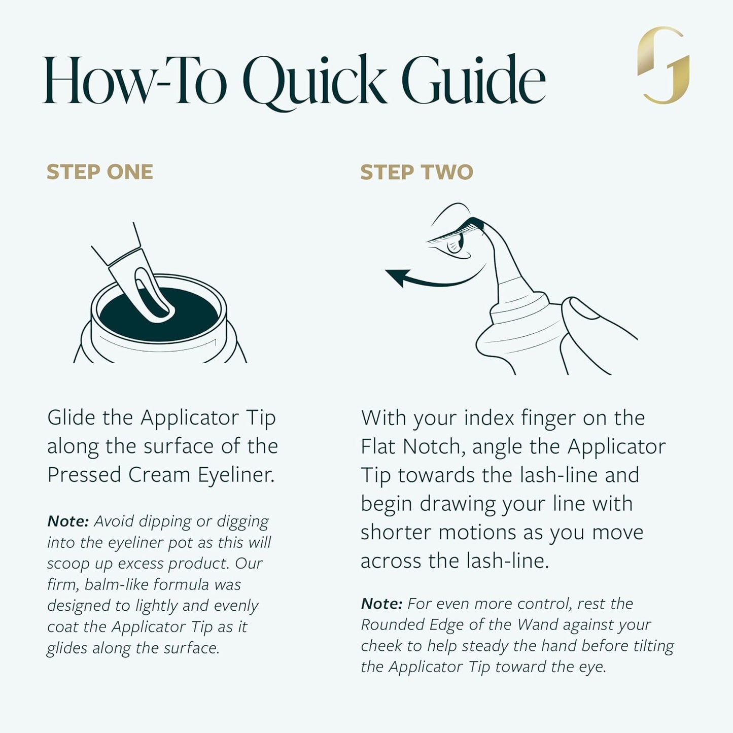 GUIDE Beauty Eyeliner Duo, GUIDE Wand & Line Luxe/Long-Wear Eyeliner Cream (Black), Multi-Purpose Make-Up Application Tool, Universal Design for Easy Eye & Lip Liner