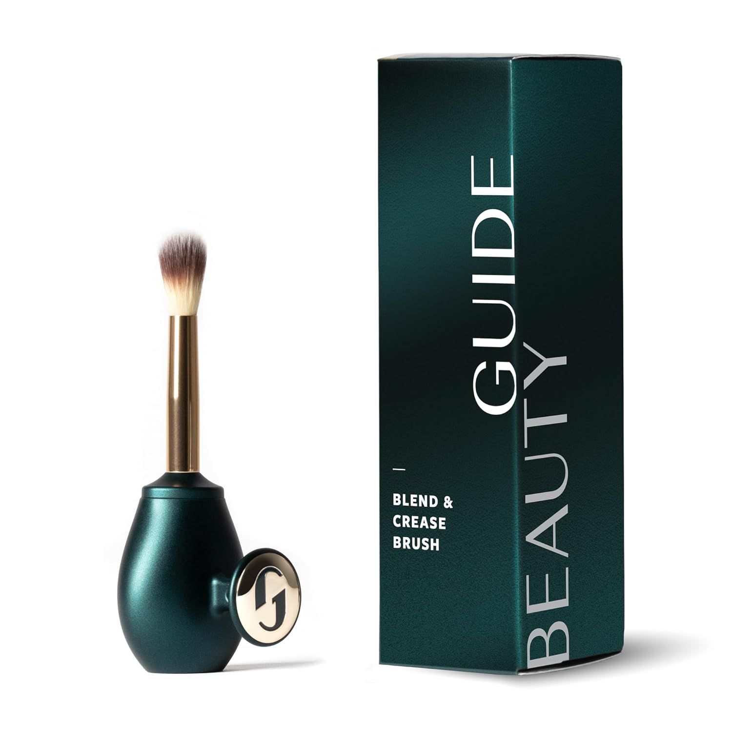 GUIDE Beauty Blend & Crease Brush, Premium, High-Precision Eye Makeup Brush for Seamless Blending & Contouring, GUIDE Ring & Short Handle Ensure Secure Handling & Precise Control, 1 pc