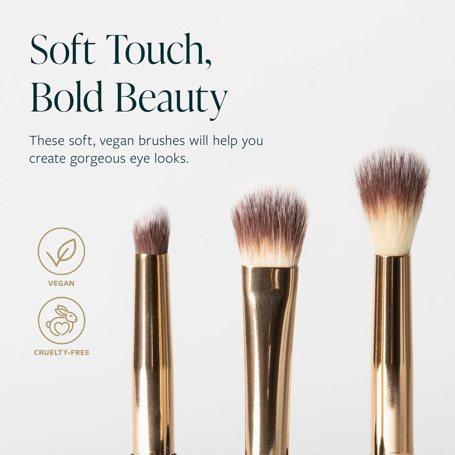 Guide Beauty Easy on the Eyes Collection; Eyeliner Brushes Set of Three, Premium Cosmetic Precision Makeup Brushes