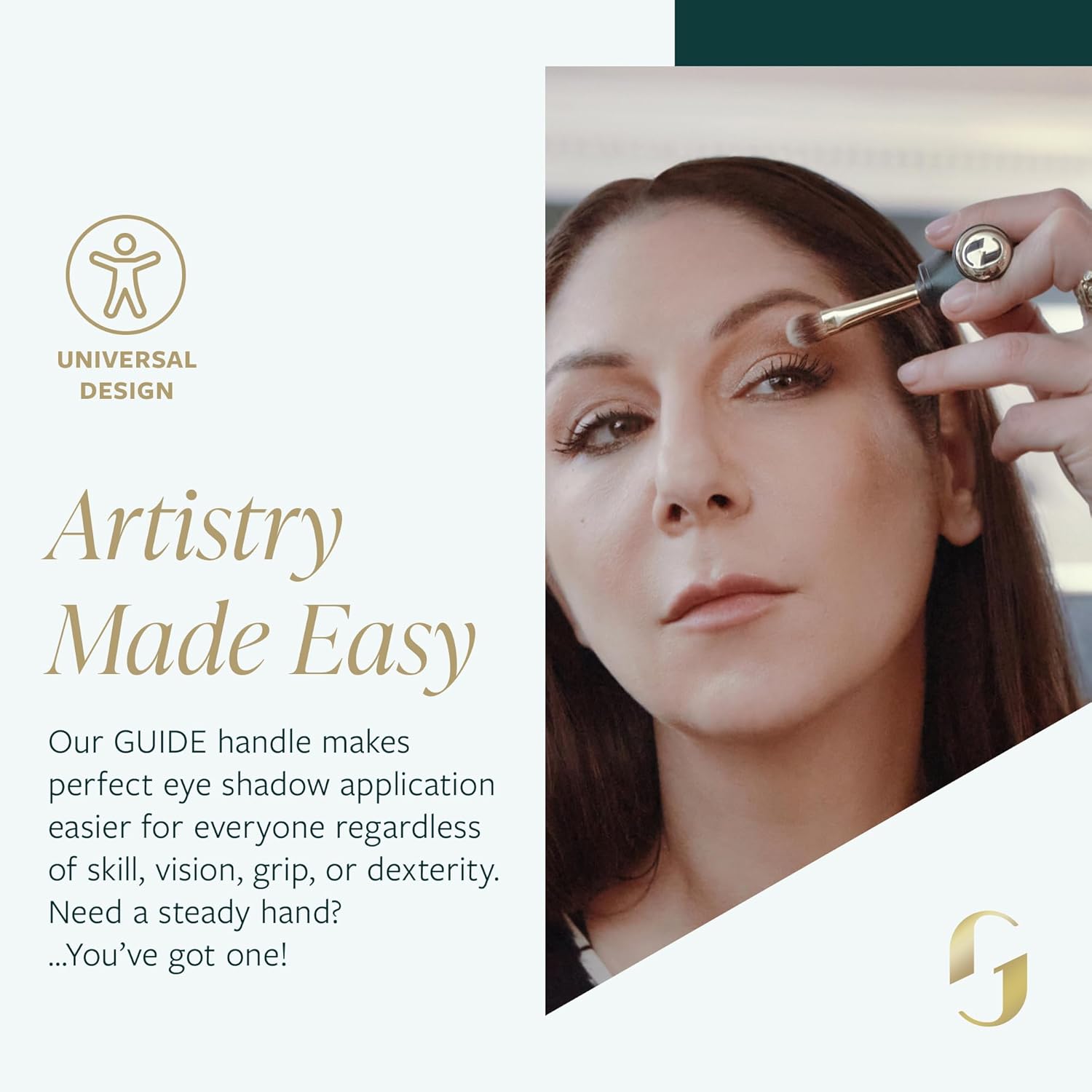 Guide Beauty Easy on the Eyes Collection; Eyeliner Brushes Set of Three, Premium Cosmetic Precision Makeup Brushes