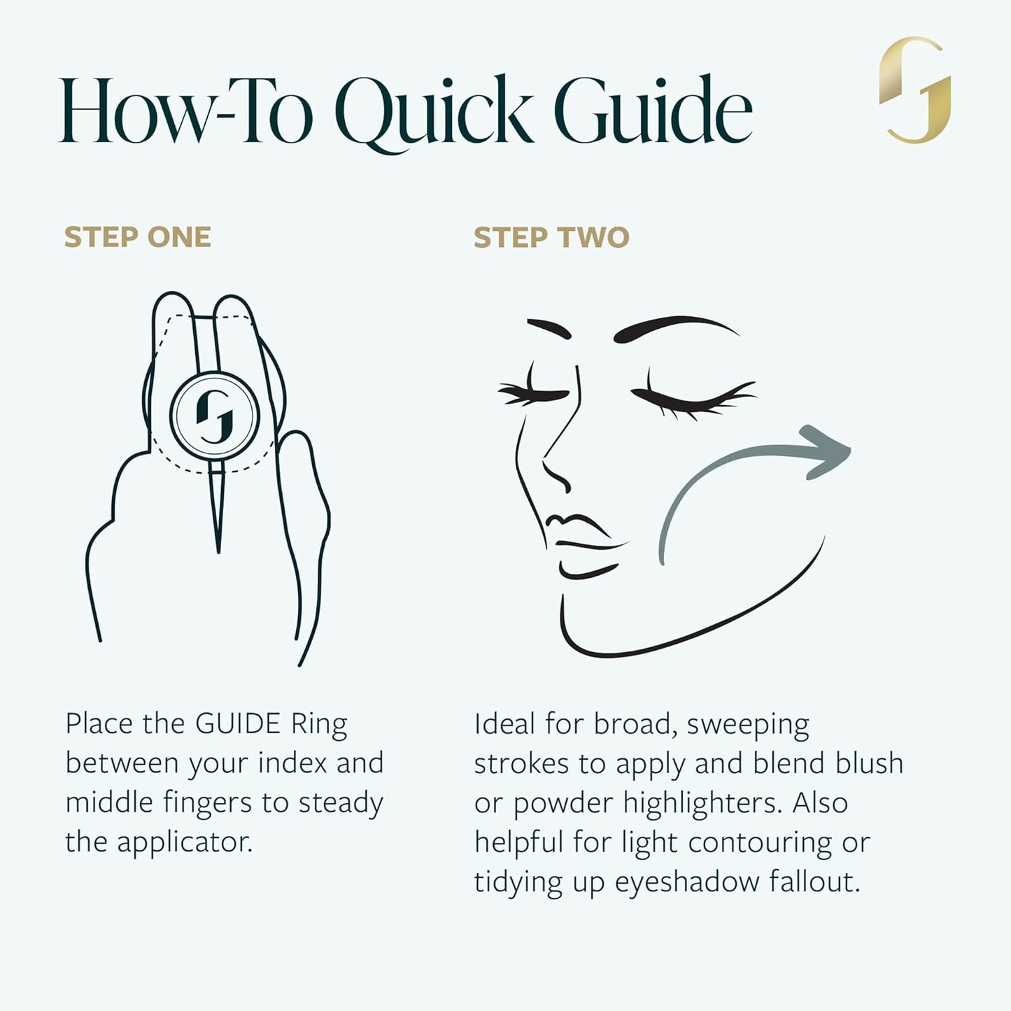 GUIDE Beauty Fan Brush, Ergonomic Fan Makeup Brush for Blush, Bronzer, Highlighter & More, GUIDE Ring & Short Handle Provide Secure Handling & Precise Control, 1pc