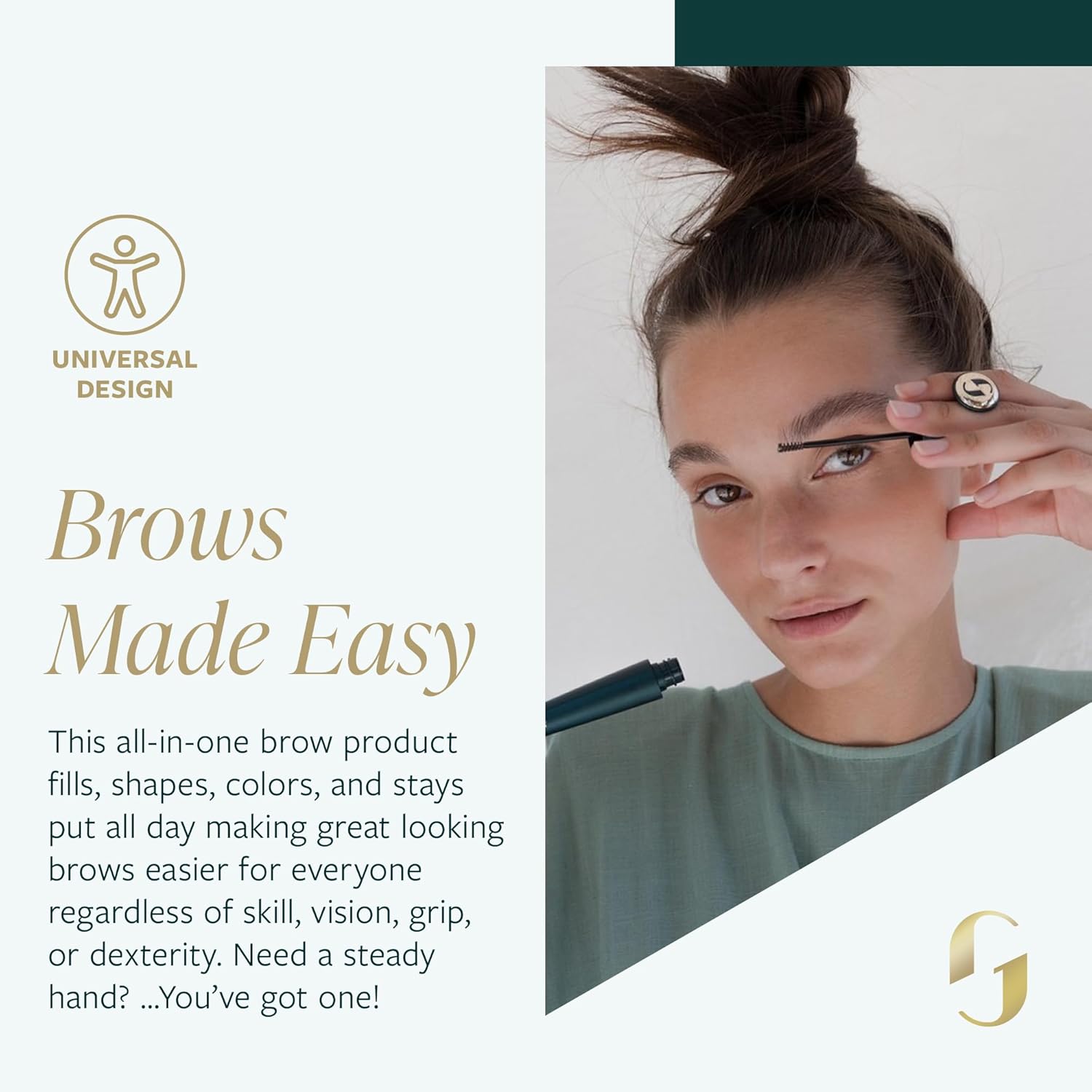 GUIDE Beauty Brow Moment, One-Stop Brow Gel with a Fine Tip Brush to Expertly Fill, Shape & Set, Patented GUIDE Ring for an Easy, Secure Hold (Light)