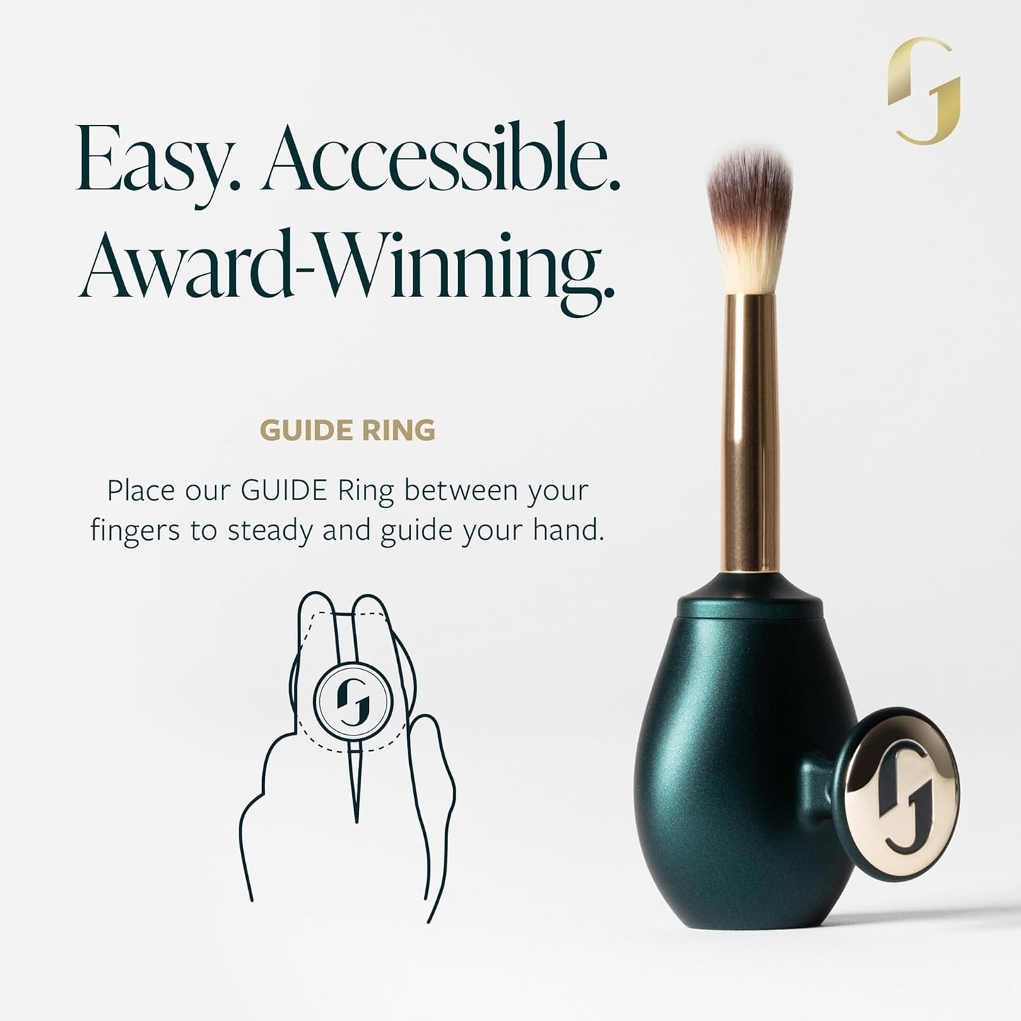 Guide Beauty Easy on the Eyes Collection; Eyeliner Brushes Set of Three, Premium Cosmetic Precision Makeup Brushes