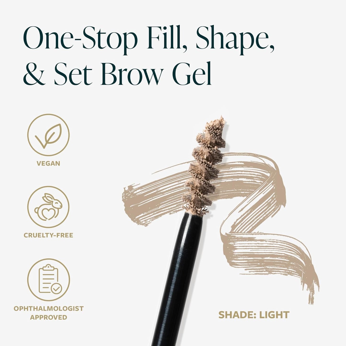 GUIDE Beauty Brow Moment, One-Stop Brow Gel with a Fine Tip Brush to Expertly Fill, Shape & Set, Patented GUIDE Ring for an Easy, Secure Hold (Light)