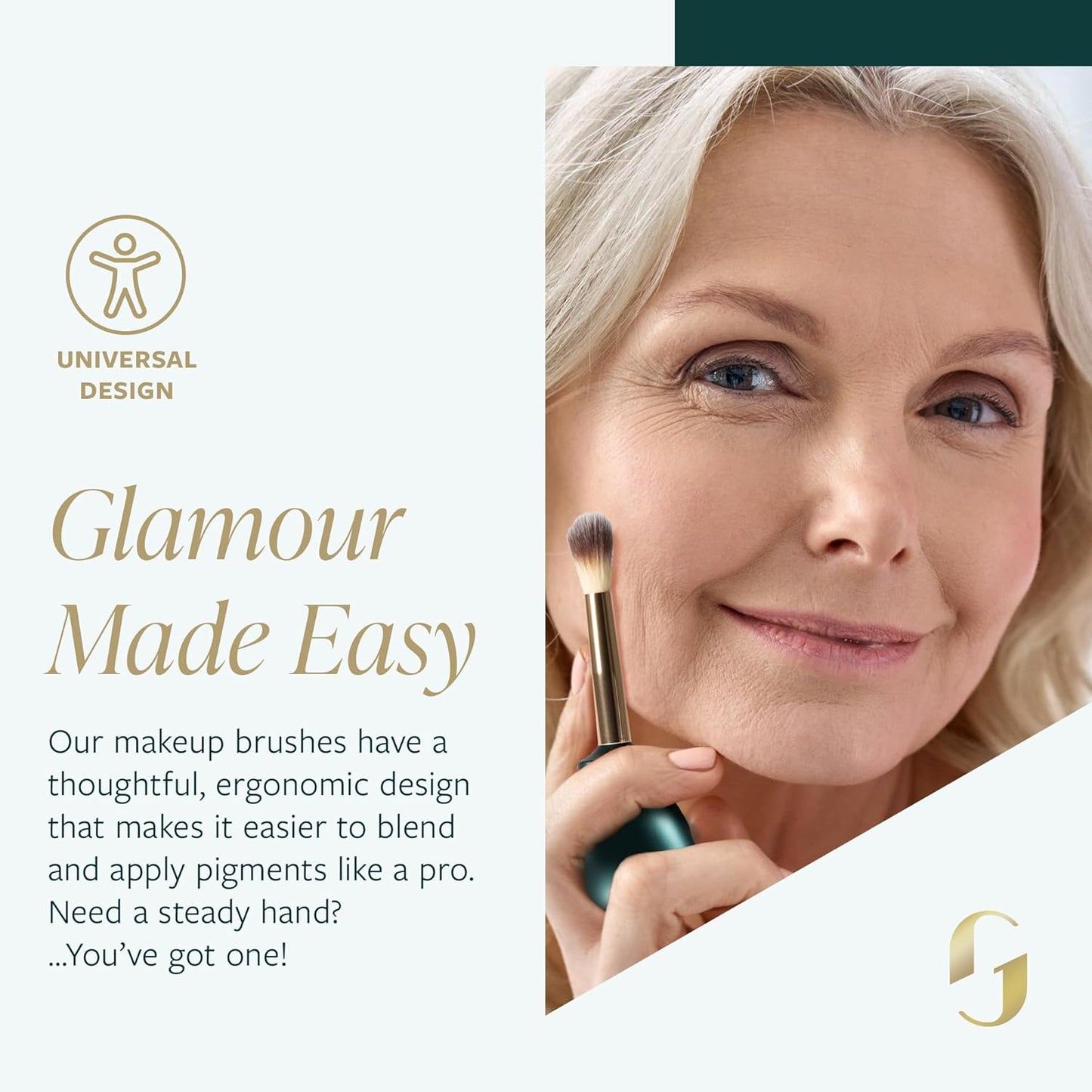 GUIDE Beauty Blend & Crease Brush, Premium, High-Precision Eye Makeup Brush for Seamless Blending & Contouring, GUIDE Ring & Short Handle Ensure Secure Handling & Precise Control, 1 pc