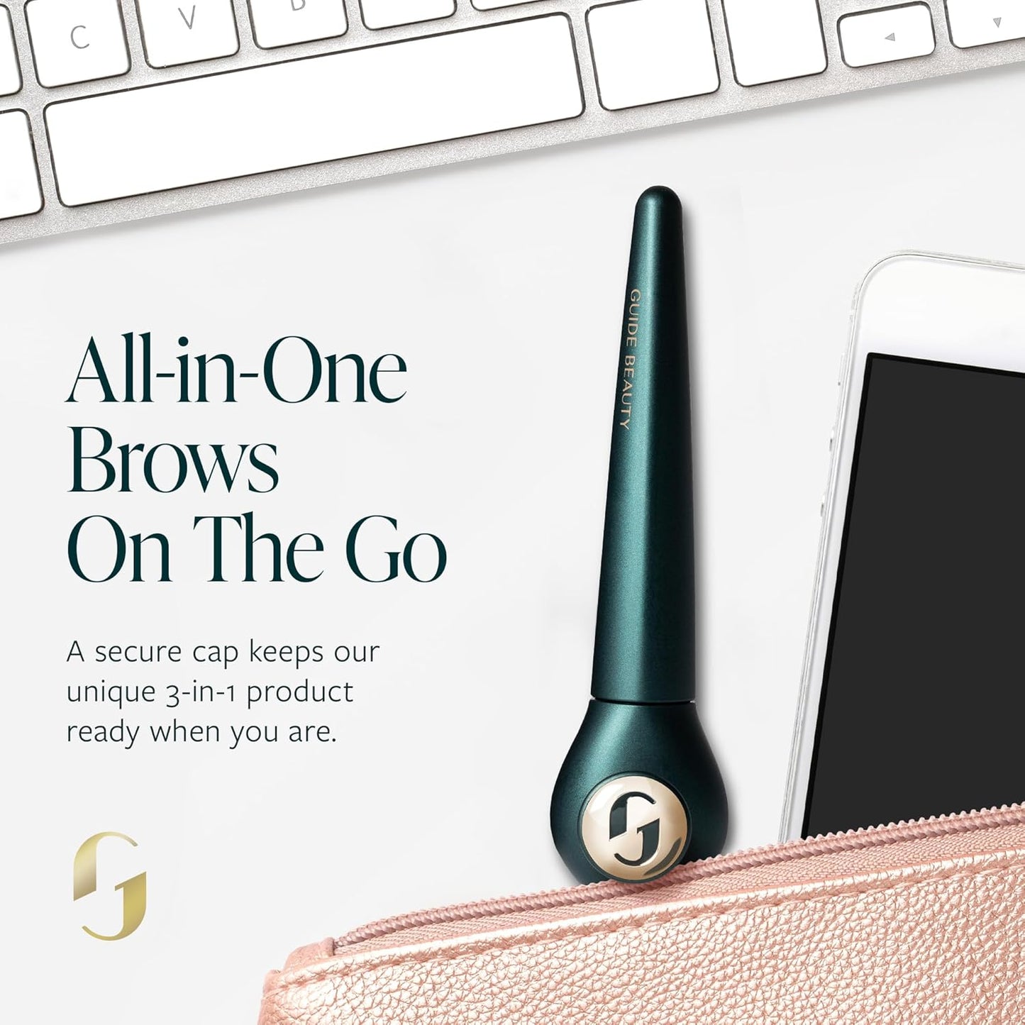 GUIDE Beauty Brow Moment, One-Stop Brow Gel with a Fine Tip Brush to Expertly Fill, Shape & Set, Patented GUIDE Ring for an Easy, Secure Hold (Light)