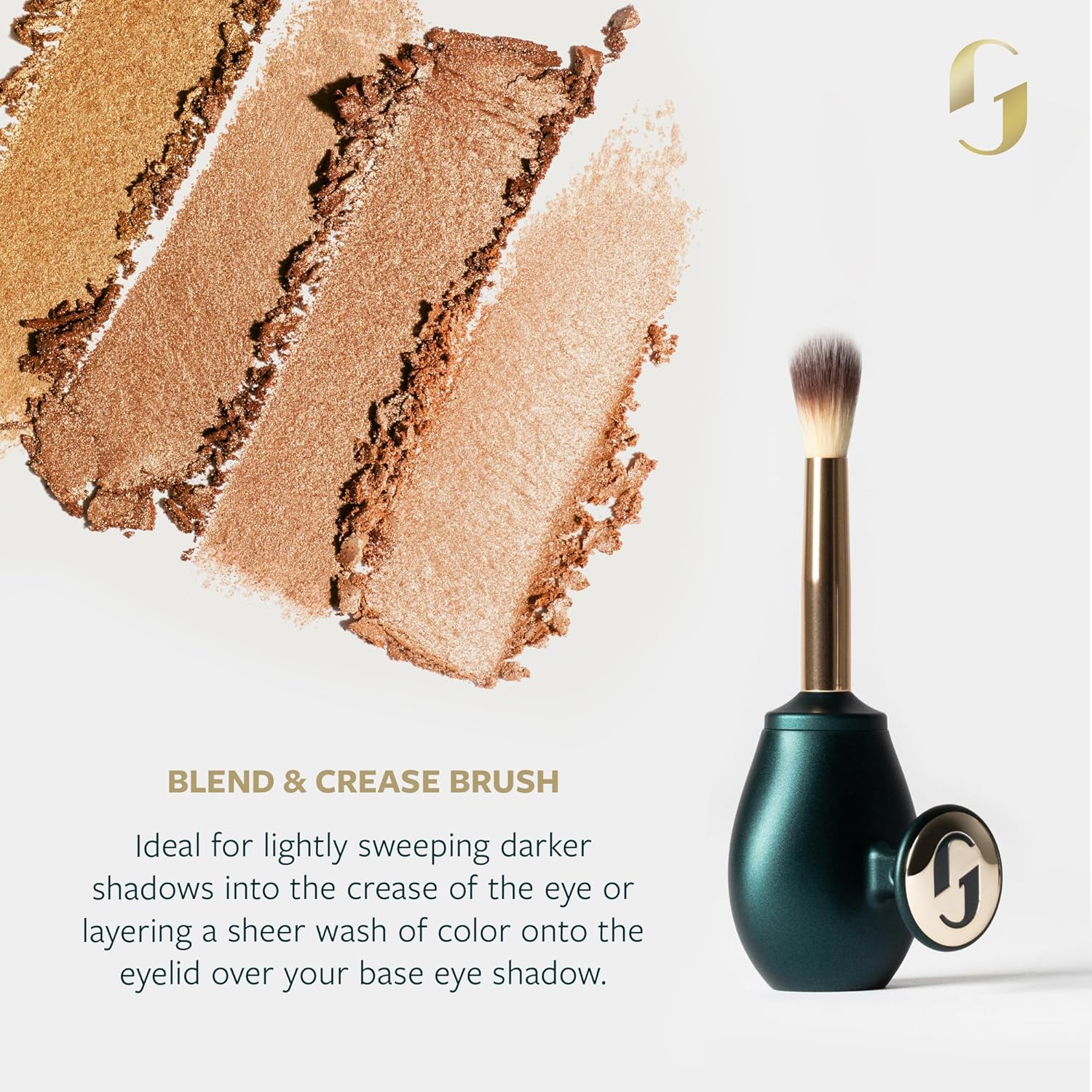 GUIDE Beauty Blend & Crease Brush, Premium, High-Precision Eye Makeup Brush for Seamless Blending & Contouring, GUIDE Ring & Short Handle Ensure Secure Handling & Precise Control, 1 pc